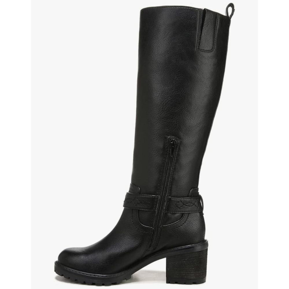 Zodiac Modern Western Moto Knee Height Tall Boots SZ 7 M REGULAR Calf BLACK - Picture 5 of 15